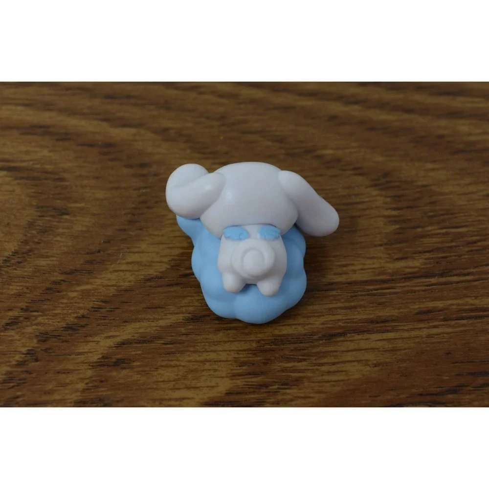 Sanrio Cinnamoroll Mini Figure Sitting on Blue Cloud Kawaii Collectible PVC Toy